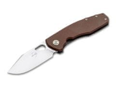 Böker Plus 01BO338 F3.5 vreckový zatvárací nôž 8,5 cm, hnedá farba, Micarta, nylonové puzdro