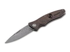 Böker Manufaktur 110197DAM Tirpitz-Damascus Wood 42 zberateľský nôž 9,9 cm, damašek, orech