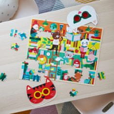 Petit collage Petitcollage Puzzle s 3D okuliarmi Knižnica 100 ks