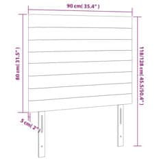 Vidaxl Čelo postele s LED modré 90x5x118/128 cm látka