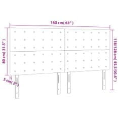 shumee Čelo postele s LED tmavosivé 160x5x118/128 cm látka