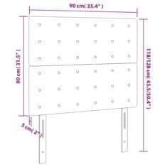 Vidaxl Čelá postele 2 ks tmavosivé 90x5x78/88 cm zamat