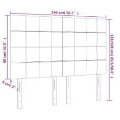 Vidaxl Čelo postele s LED tmavomodré 144x5x118/128 cm zamat