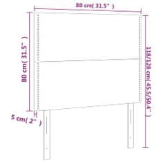 shumee Čelo postele s LED sivohnedé 80x5x118/128 cm látka