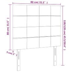 shumee Čelo postele s LED modré 80x5x118/128 cm látka