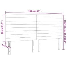 shumee Čelo postele s LED bledosivé 160x5x118/128 cm látka