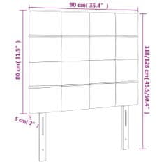 Vidaxl Čelo postele s LED bledosivé 90x5x118/128 cm látka