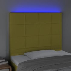 Vidaxl Čelo postele s LED zelené 80x5x118/128 cm látka