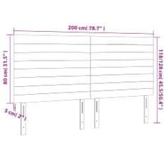 shumee Čelo postele s LED čierne 200x5x118/128 cm látka