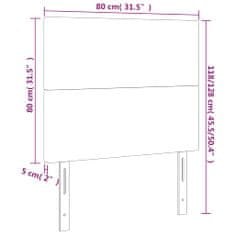 Vidaxl Čelá postele 2 ks bledosivé 80x5x78/88 cm zamat