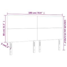 Vidaxl Čelo postele s LED bledosivé 180x5x118/128 cm zamat