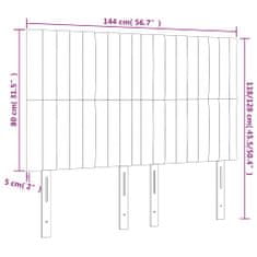 Vidaxl Čelo postele s LED tmavohendé 147x16x118/128 cm látka