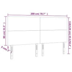 Vidaxl Čelo postele s LED čierne 200x5x118/128 cm zamat