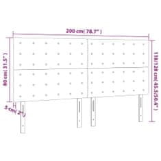 Vidaxl Čelo postele s LED bledosivé 200x5x118/128 cm zamat