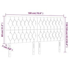 Vidaxl Čelo postele s LED sivohnedé 180x7x118/128 cm látka