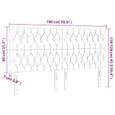 Vidaxl Čelo postele s LED bledosivé 180x7x118/128 cm zamat