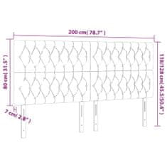 Vidaxl Čelo postele s LED ružové 200x7x118/128 cm zamat