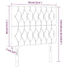 Vidaxl Čelá postele 2 ks hnedý 90x7x78/88 cm látka