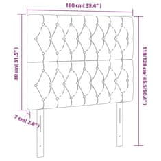 Vidaxl Čelo postele s LED tmavozelené 100x7x118/128 cm zamat