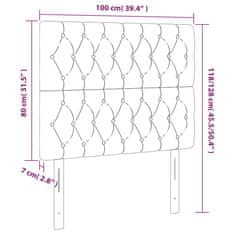 Vidaxl Čelo postele s LED krémové 100x7x118/128 cm látka