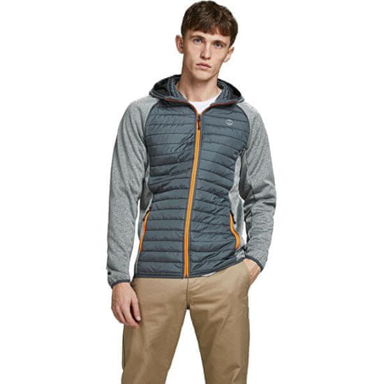 Jack&Jones Pánska bunda JJEMULTI 12182242 Grey Melange