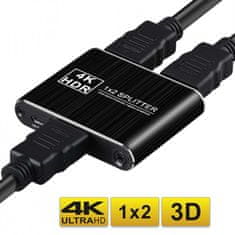 Northix 1x2 HDMI rozbočovač - 3D / 1080p / 4K 