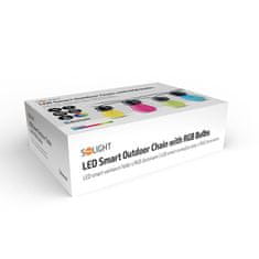 Solight Solight LED smart vonkajšia reťaz s RGB žiarovkami, bluetooth, 15 žiaroviek, 14m plus 6m, 10W WO795