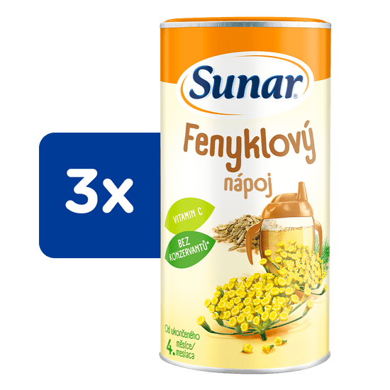 Sunar rozpustný nápoj feniklový 3 x 200 g