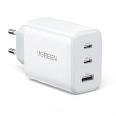 Ugreen CD275 sieťová nabíjačka USB / 2x USB-C 65W PD QC, biela