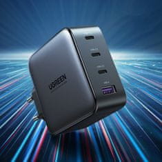 Ugreen CD226 GaN sieťová nabíjačka 3x USB-C / 1x USB PD QC 100W, čierna