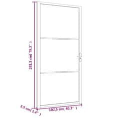 Vidaxl Vnútorné dvere 102,5x201,5 cm čierne ESG sklo a hliník