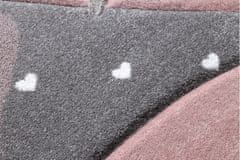Detský kusový koberec Petit Flamingos hearts grey 120x170