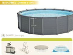 Intex Frame Pool Graphit 4,78 x 1,24m s pieskovou filtráciou