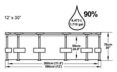 Bestway Bazén s konštrukciou 3,66 x 0,76 m bez filtrácie