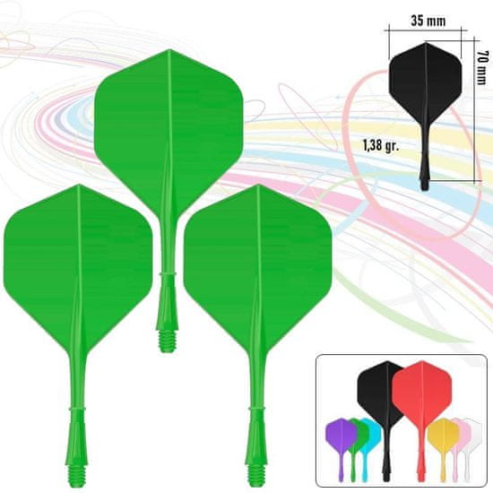 POWERDART Letky + Násadky v jednom SONIC ZELENÉ