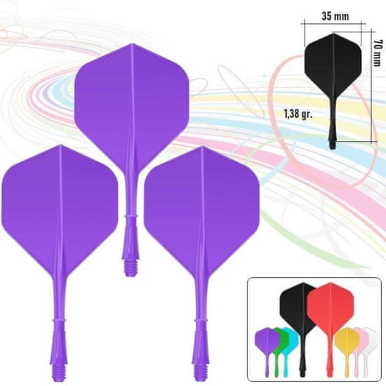 POWERDART Letky + Násadky v jednom SONIC FIALOVÉ