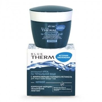 Vitex-belita BLUE THERM Luxusný Nočný Krém na Termálnej Vode s Mikrosférami Modrého Retinolu na Tvár a Pokožku Okolia Očí (45ml)