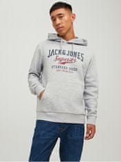 Jack&Jones Pánska mikina JJELOGO Regular Fit 12210824 Light Grey Melange (Veľkosť S)