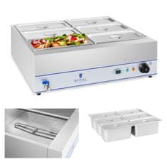 shumee Ohrievač vody Bain marie s kohútikom 6 x GN 1/3 2000W 230V Royal Catering