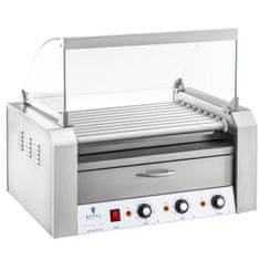 shumee Valčekový gril s krytom a ohrievacou zásuvkou na žemle 16 párkov v rožku 2200W 230V Royal Catering