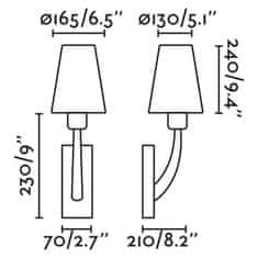 FARO Barcelona FARO REM nástenná lampa, nikel/biela