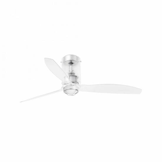 FARO Barcelona FARO MINI TUBE FAN M LED, transparentný, stropný LED ventilátor s DC motorom