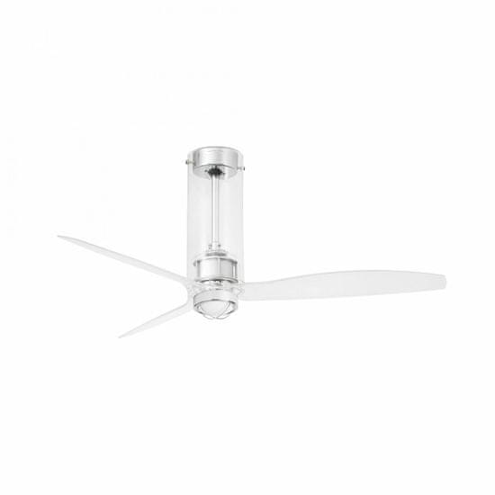 FARO Barcelona FARO TUBE FAN M LED, transparentný, stropný LED ventilátor s DC motorom SMART