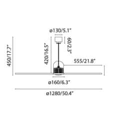 FARO Barcelona FARO DECO FAN M, meď/drevo, stropný LED ventilátor s DC motorom SMART