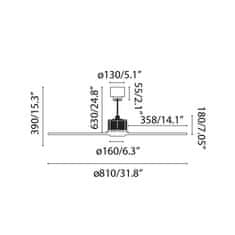 FARO Barcelona FARO JUST FAN XS LED, čierna, stropný ventilátor s DC motorom 81cm