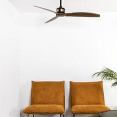 FARO Barcelona FARO COPPER FAN M, čierna/drevo, stropný ventilátor