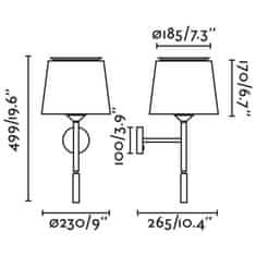 FARO Barcelona FARO SAVOY nástenná lampa, biela, s čítacou lampičkou