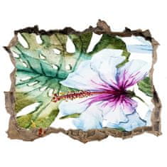 Wallmuralia.sk 3D díra nálepka Havajské kvety 120x81 cm