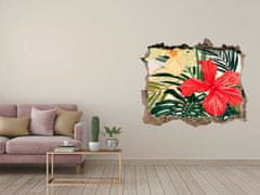 Wallmuralia.sk 3D díra nálepka Havajské kvety 168x113 cm