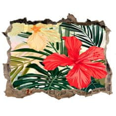 Wallmuralia.sk 3D díra na zeď Havajské kvety 120x81 cm